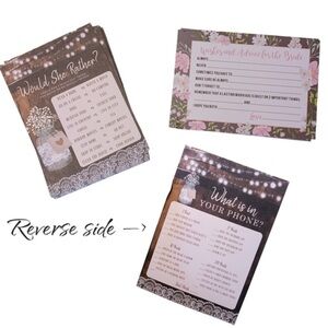 3 For 30 💥 Bridal Shower Game Cards (25) and Wishes & Advice Cards (21)